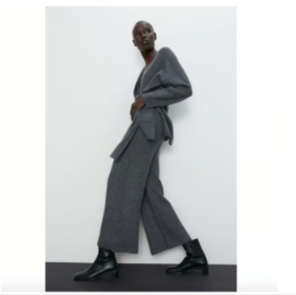 Zara Charcoal Wide Leg Pants NWT $60.00 - Picture 2 of 7